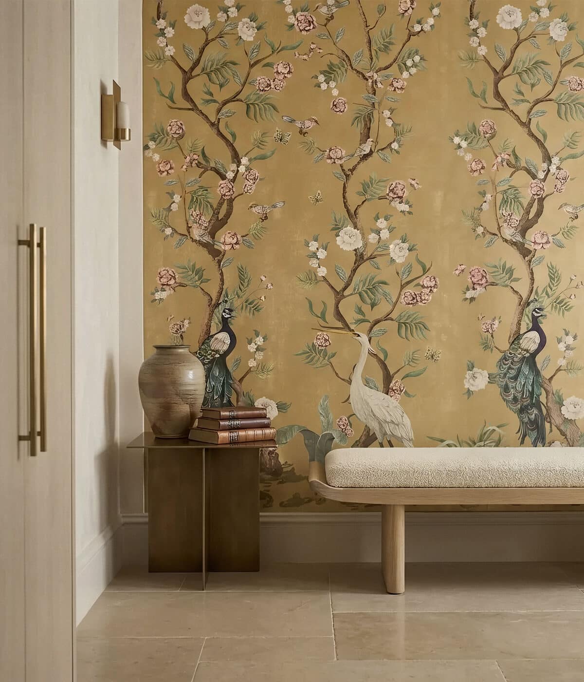 Botanical designer wallpaper feature wall